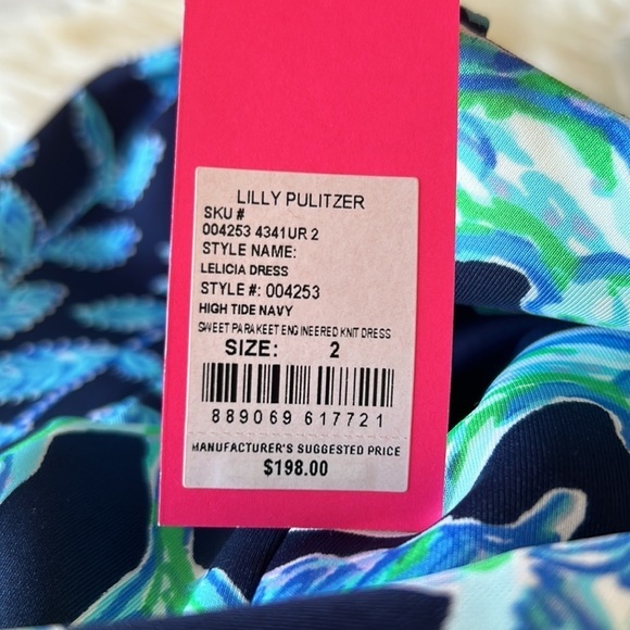 NWT Lily Pulitzer Lelicia Dress High Tide Navy Size 2 - Picture 16 of 16